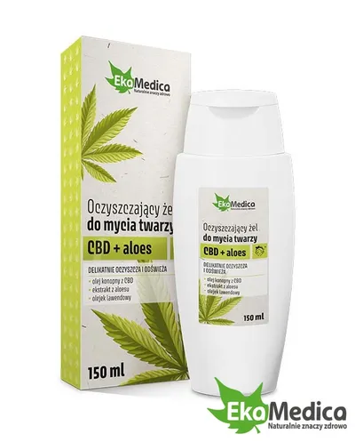 EkaMedica Oczyszczający żel do mycia twarzy `CBD + aloes`