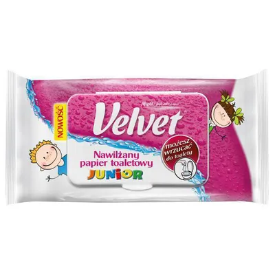Velvet Junior, Nawilżany papier toaletowy dla dzieci