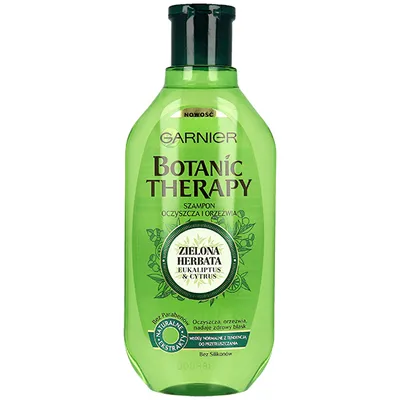 Garnier Botanic Therapy, Zielona Herbata, Eukaliptus & Cytrus, Szampon do włosów oczyszczający i orzeźwiający