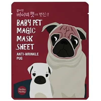 Holika Holika Baby Pet Magic Mask Sheet, Anti-wrinkle Pug (Maska w płacie do skóry dojrzałej)