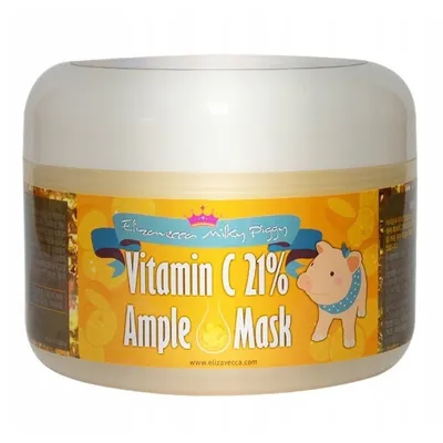 Elizavecca Milky Piggy, Vitamin C 21% Ampoule Mask (Rozświetlająca maska rozgrzewająca z wit. C do twarzy)