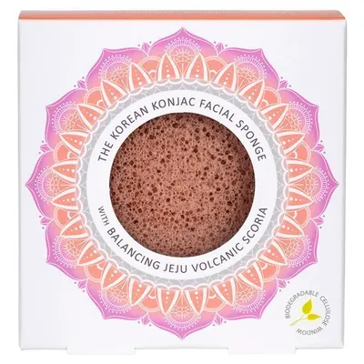 Konjac Sponge Company Mandala, The Korean Konjac Facial Sponge with Balancing Jeju Volcanic Scoria (Gąbka Konjac do twarzy z wulkaniczną Skorią z wyspy Jeju dla cery problematycznej, tłustej i zanieczyszczonej)