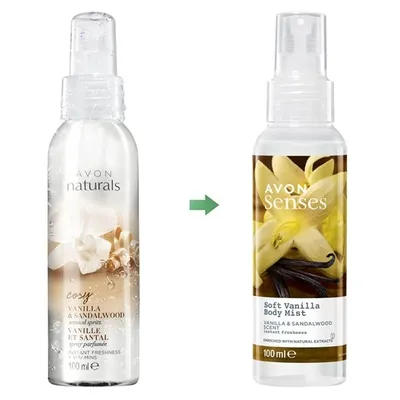 Avon Naturals, Vanilla & Sandalwood, Fragrance Spritz (Mgiełka do ciała `Wanilia i drzewo sandałowe`)