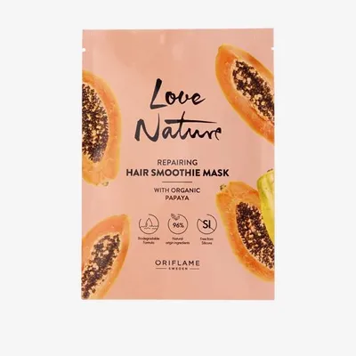 Oriflame Love Nature, Repairing Hair Smoothie Mask with Organic Papaya (Regenerująca maska do włosów z organiczną papają)