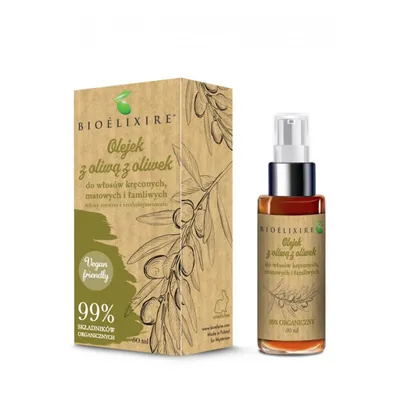 Bioelixire Organic, Olejek z oliwek do włosów kręconych, matowych i łamliwych