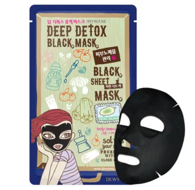 Dewytree Deep Detox Black Sheet Mask (Głęboko detoksykująca maseczka)