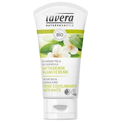 Lavera Bio-Calendula Mattierende Balancecreme (Matujący krem przywracający równowagę z zieloną herbatą i nagietkiem)