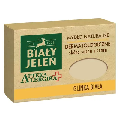 Biały Jeleń Apteka Alergika, Mydło naturalne dermatologiczne `Glinka biała`