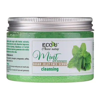 Eco U Choose Nature, Cleansing Mint Sugar Jelly Face Scrub (Oczyszczająca peelingująca galaretka do twarzy `Mięta`)