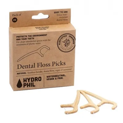 Hydrophil Dental Floss Picks (Nić dentystyczna na bambusowym uchwycie)