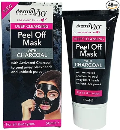 DermaV10 Deep Cleansing Peel Off Charcoal Mask (Głęboko oczyszczająca maska do twarzy z węglem aktywnym)