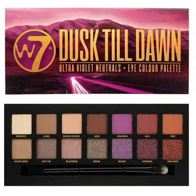 W7 Dusk Till Dawn, Ultra Violet Neutrals Eye Colour  Palette (Paleta cieni do powiek)