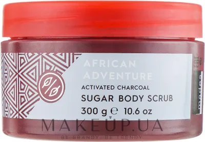 Mades Cosmetics African Adventure, Detoxifying Activated Charcoal Sugar Body Scrub (Cukrowy skrub do ciała z aktywnym węglem)