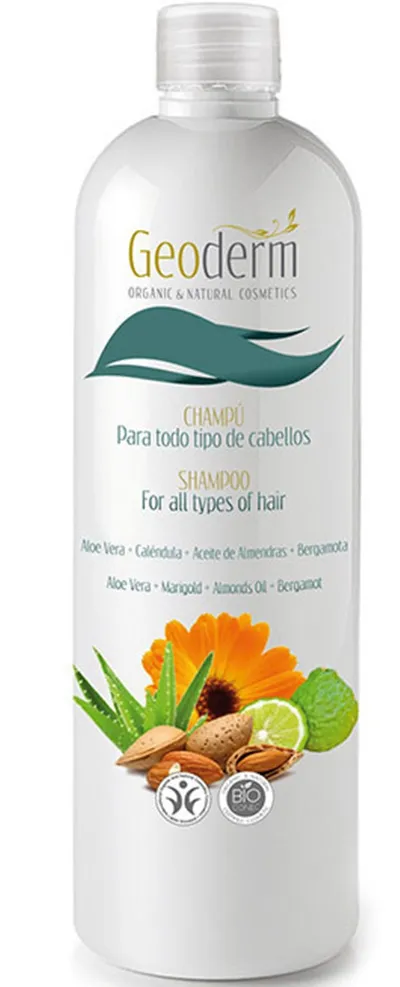 Geoderm Shampoo For All Hair Types ALoe Vera, Marigold, Almond Oil, Bergamot (Szampon z aloesem, nagietkiem, migdałami i bergamotką)