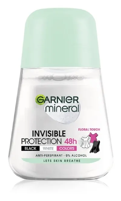 Garnier Mineral Deodorant, Invisible 48h Anti - Marks Roll - On (Antyperspirant przeciw plamom w kulce (nowa wersja))