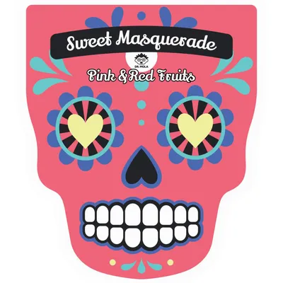 Dr. Mola Sweet Masquerade, Pink & Red Friuts Sheet Mask (Maseczka w płachcie rewitalizująco- rozświetlająca `Różowe i czerwone owoce`)