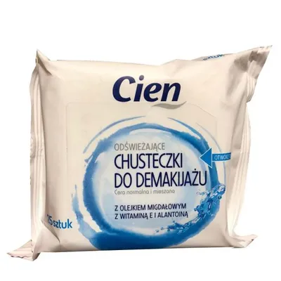 Cien Odświeżające chusteczki do demakijażu z olejkiem migdałowym i alantoliną