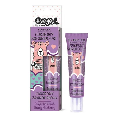 Floslek Vege Lip Care, Cukrowy scrub do ust `Jagodowy zawrót głowy`