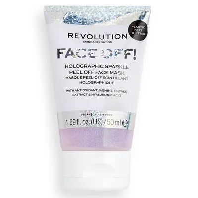 Revolution Skincare Face Off! Holographic Sparkle Peel Off Face Mask (Brokatowa maska typu peel off)