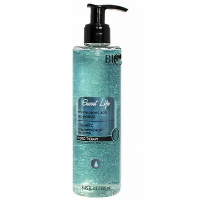 Bio World Secret Life, Gel - Mousse with Hyaluronic Acid (Żel-mus do twarzy z kwasem hialuronowym)