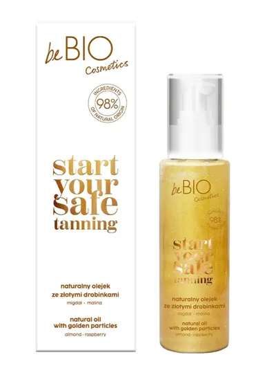 beBIO Start Your Safe Tanning, Naturalny olejek ze złotymi drobinkami