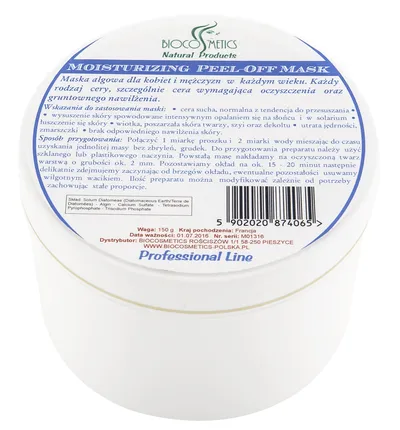 Biocosmetics Moisturizing Peel-Off Mask (Maseczka algowa nawilżająca)
