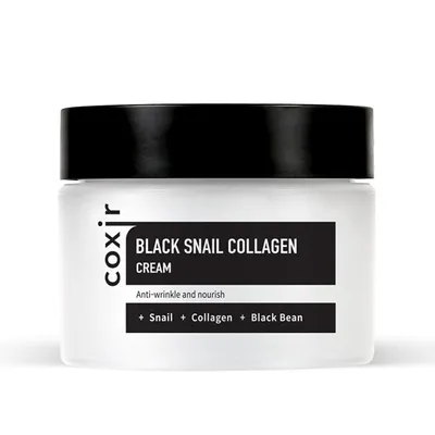 Coxir Black Snail Collagen Cream Anti-Wrinkle And Nourish (Odżywczy krem ​​przeciwstarzeniowy do twarzy ze śluzem ślimaka)