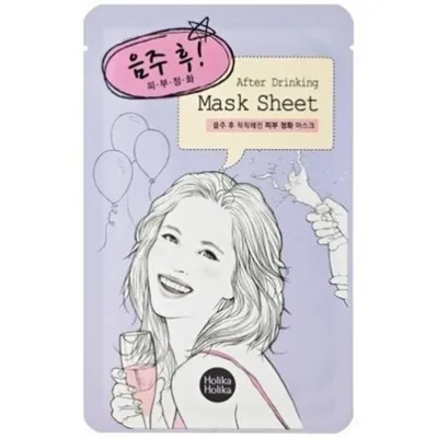 Holika Holika After Drinking, Mask Sheet (Odświeżająco - oczyszczająca maseczka do twarzy w płacie)