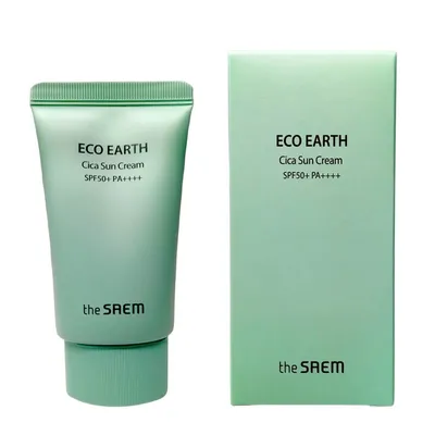 The Saem Eco Earth, Cica Sun Cream SPF50+ (Krem przeciwsłoneczny z filtrem)