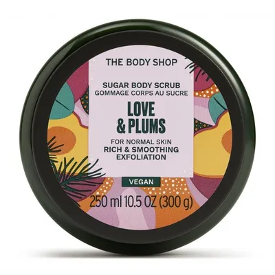The Body Shop Love & Plums, Sugar Body Scrub (Wegański peeling do ciała `Miłość i Śliwki`)