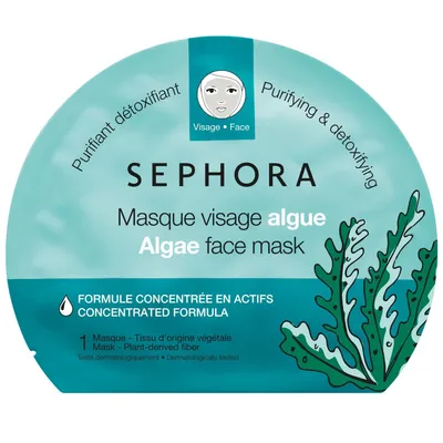 Sephora Collection, Algae Face Mask (Maseczka z tkaniny do twarzy oczyszczająca i odtruwająca)