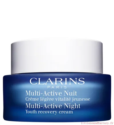Clarins Multi-Active Nuit, Creme Legere Vitalite Jeunesse [Multi-Active Night, Youth Recovery Cream] (Lekki krem na noc na wczesne zmarszczki)
