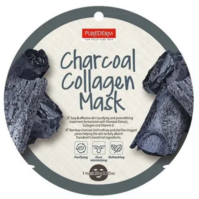 Purederm Charcoal Collagen Mask (Maska kolagenowa  z węglem aktywnym)