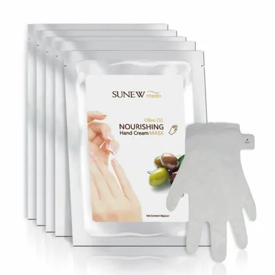 Sunew Med+, Olive Oil Nourishing Hand Cream Mask (Maska do dłoni `Olejek jojoba i wyciąg z oliwy`)