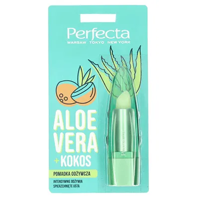 Perfecta Aloe Vera, Pomadka odżywcza do ust z aloesem i kokosem