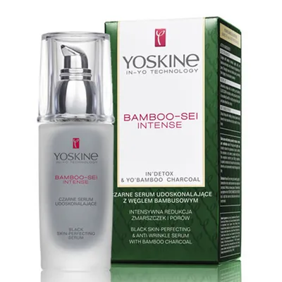 Yoskine Bamboo-Sei Intense, Czarne serum z węglem bambusowym na dzień i na noc dla dojrzałej cery normalnej i mieszanej