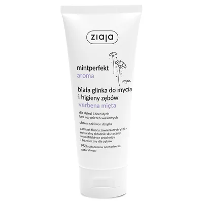 Ziaja Mintperfekt Aroma, Biała glinka do mycia i higieny zębów `Werbena  i mięta`