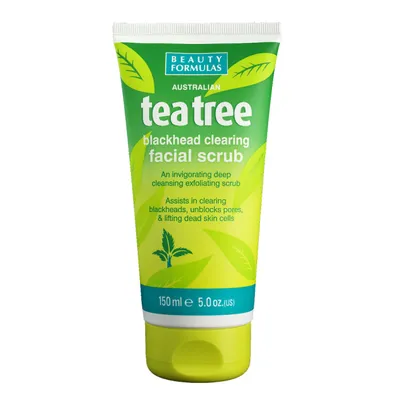 Beauty Formulas Australian Tea Tree, Blackhead Clearing Facial Scrub (Oczyszczający peeling do twarzy)