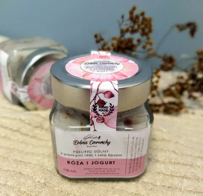 Dolina Czeremchy Peeling solny z płatkami róży i solą Epsom `Róża i jogurt`