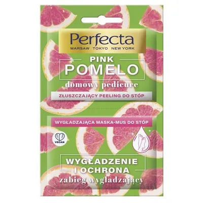 Perfecta Pink Pomelo, Peeling + maska do stóp zabieg wygładzający