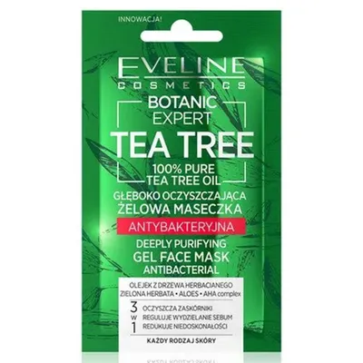 Eveline Cosmetics Botanic Expert Tea Tree, Głęboko oczyszczająca żelowa maseczka antybakteryjna