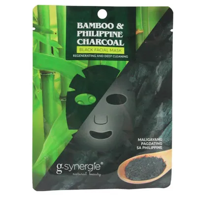 G-synergie Bamboo and Philippine Charcoal Black Face Mask (Maska w płacicie Bambus i filipiński węgiel drzewny`)