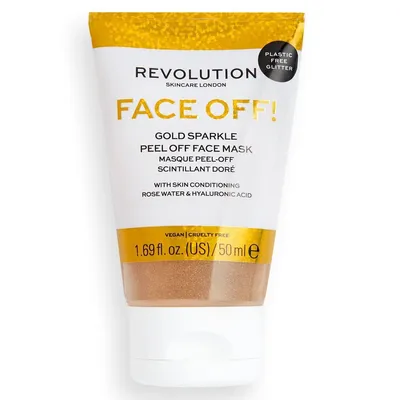 Revolution Skincare Face Off! Gold Sparkle Peel Off Face Mask (Brokatowa maska typu peel off)