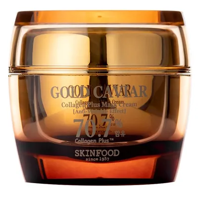 SkinFood Gold Caviar Collagen Plus Mask Cream (Głęboko odżywcza maska na noc do skóry dojrzałej)