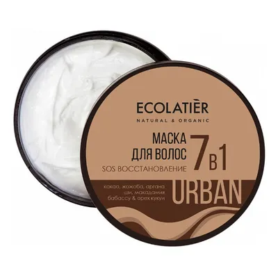 Ecolatier Urban, Regenerująca maska SOS do włosów 7 w 1 `Kakao i jojoba `
