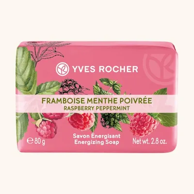 Yves Rocher Les Plasiris Nature, Savon Energisant Framboise Menthe Poivree [Energizing Soap Raspberry Peppermint] (Energizujące mydło 'Malina i mięta pieprzowa')