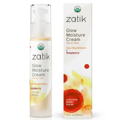 Zatik Beauty Essentials Sea-Buckthorn and Raspberry Glow, Organic Moisture Cream (Rozświetlający krem do twarzy)