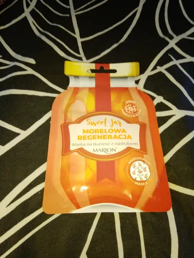 Marion Sweet Jar,  Maska na tkaninie z nadrukiem `Morelowa regeneracja`