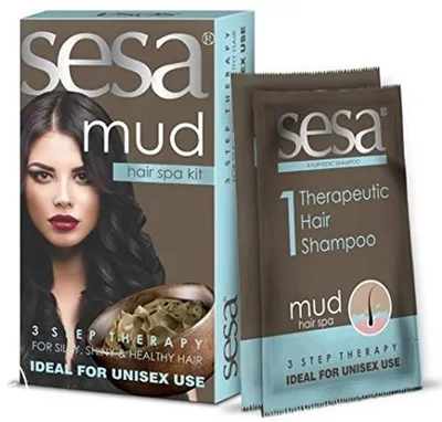 Dabur Sesa, Mud Hair Spa Kit 3 Step Therapy (Błotna kuracja do włosów)