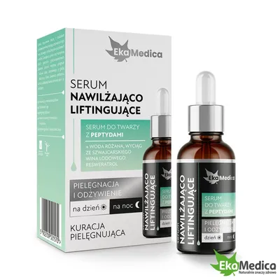 EkaMedica Serum do twarzy nawilżająco liftingujące z peptydami